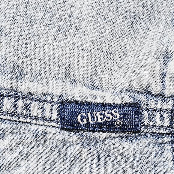 Guess Button-Up Chambray Button-Up Shirt Size S Casual Layering Western - Picture 3 of 7